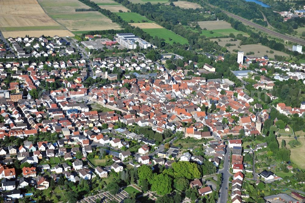 Aerial image Babenhausen - View of the old town and downtown of Babenhausen in the state of Hesse