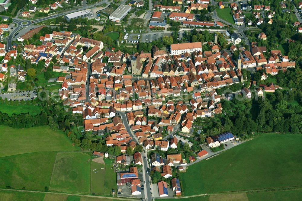 Ebern from the bird's eye view: Village - View of the district Hassberge belonging municipality in Ebern in the state Bavaria