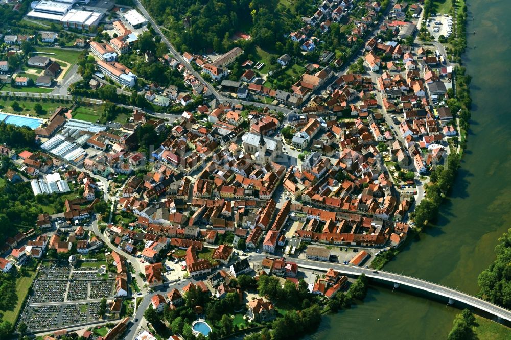 Eltmann from the bird's eye view: Village - View of the district Hassberge belonging municipality in Eltmann in the state Bavaria