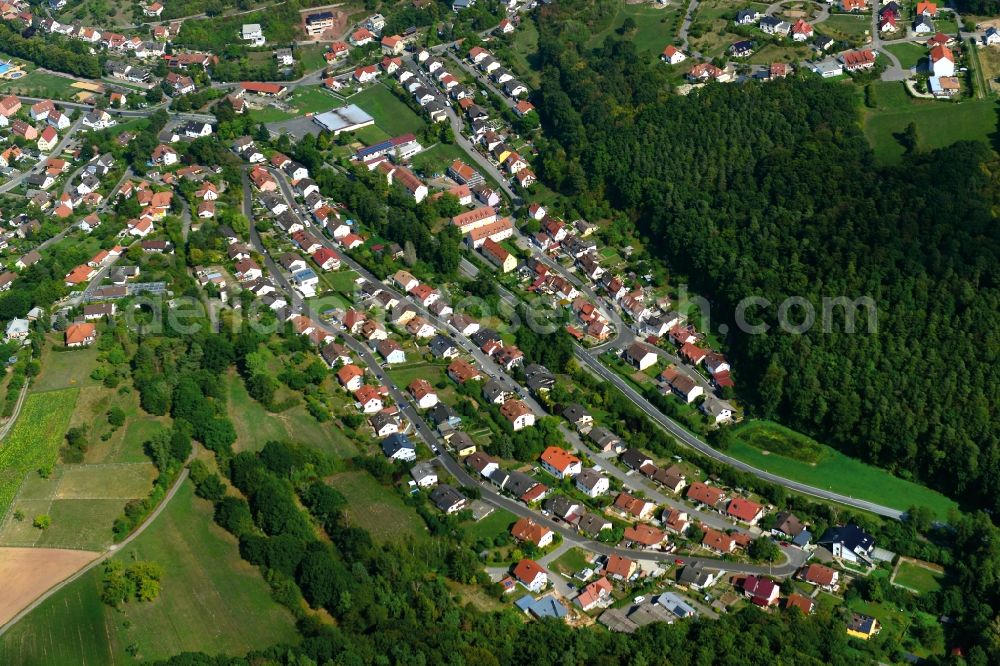 Eltmann from the bird's eye view: Village - View of the district Hassberge belonging municipality in Eltmann in the state Bavaria