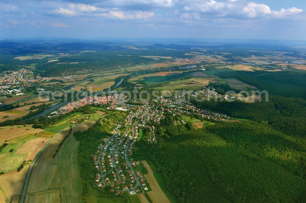 Aerial image Eltmann - Village - View of the district Hassberge belonging municipality in Eltmann in the state Bavaria