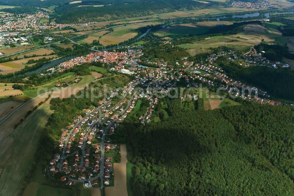 Aerial photograph Eltmann - Village - View of the district Hassberge belonging municipality in Eltmann in the state Bavaria