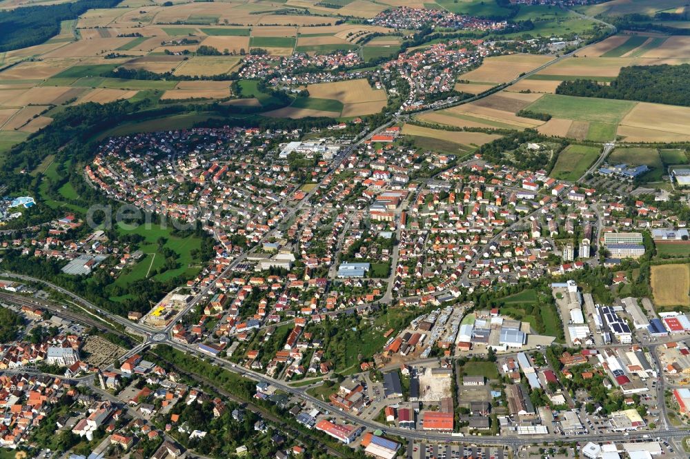 Aerial image Haßfurt - Village - View of the district Hassberge belonging municipality in Hassfurt in the state Bavaria