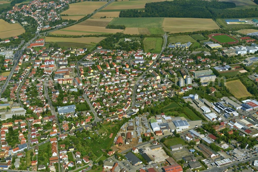 Aerial image Haßfurt - Village - View of the district Hassberge belonging municipality in Hassfurt in the state Bavaria