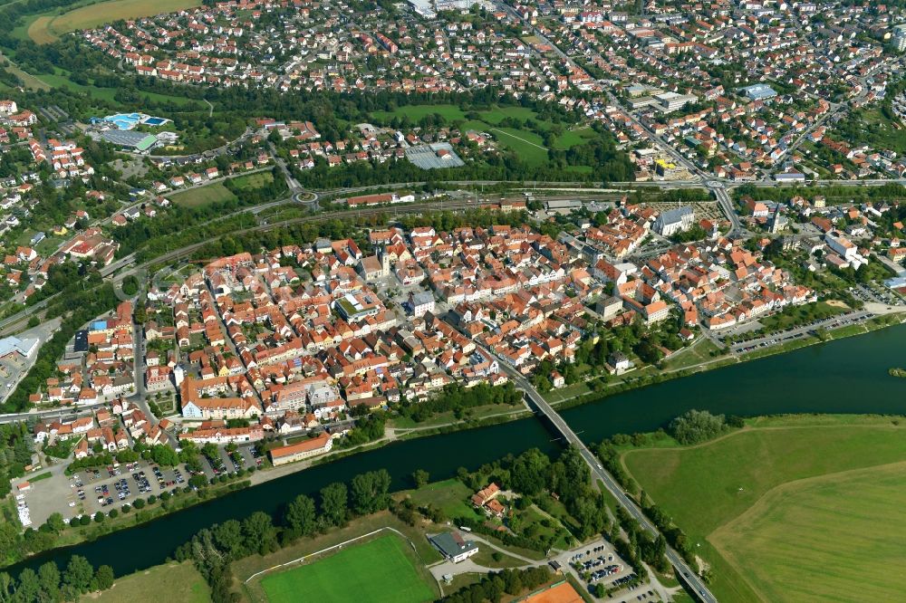 Haßfurt from above - Village - View of the district Hassberge belonging municipality in Hassfurt in the state Bavaria