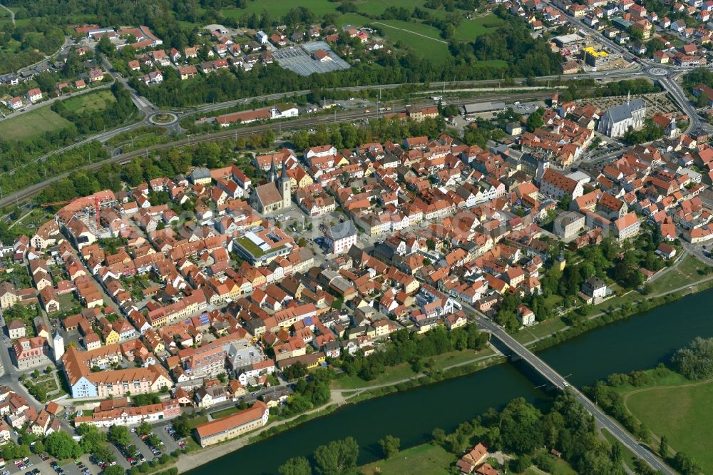 Haßfurt from the bird's eye view: Village - View of the district Hassberge belonging municipality in Hassfurt in the state Bavaria