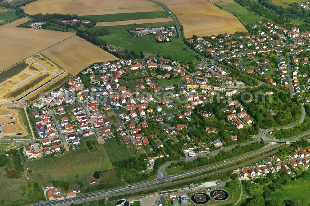 Haßfurt from above - Village - View of the district Hassberge belonging municipality in Hassfurt in the state Bavaria