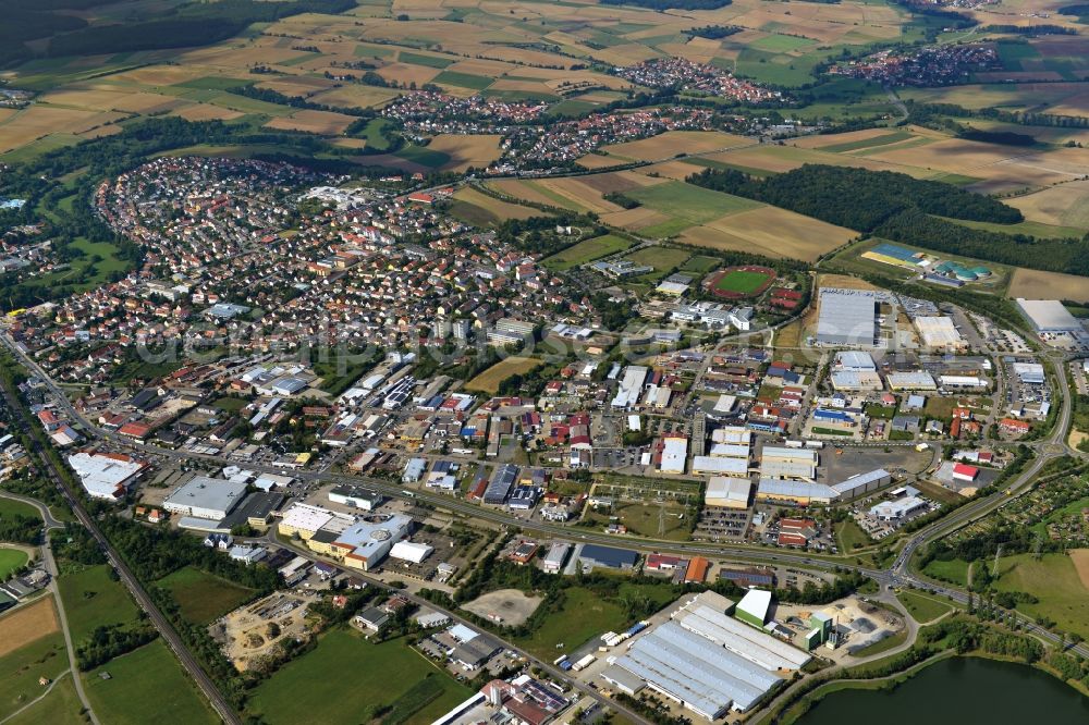 Haßfurt from above - Village - View of the district Hassberge belonging municipality in Hassfurt in the state Bavaria