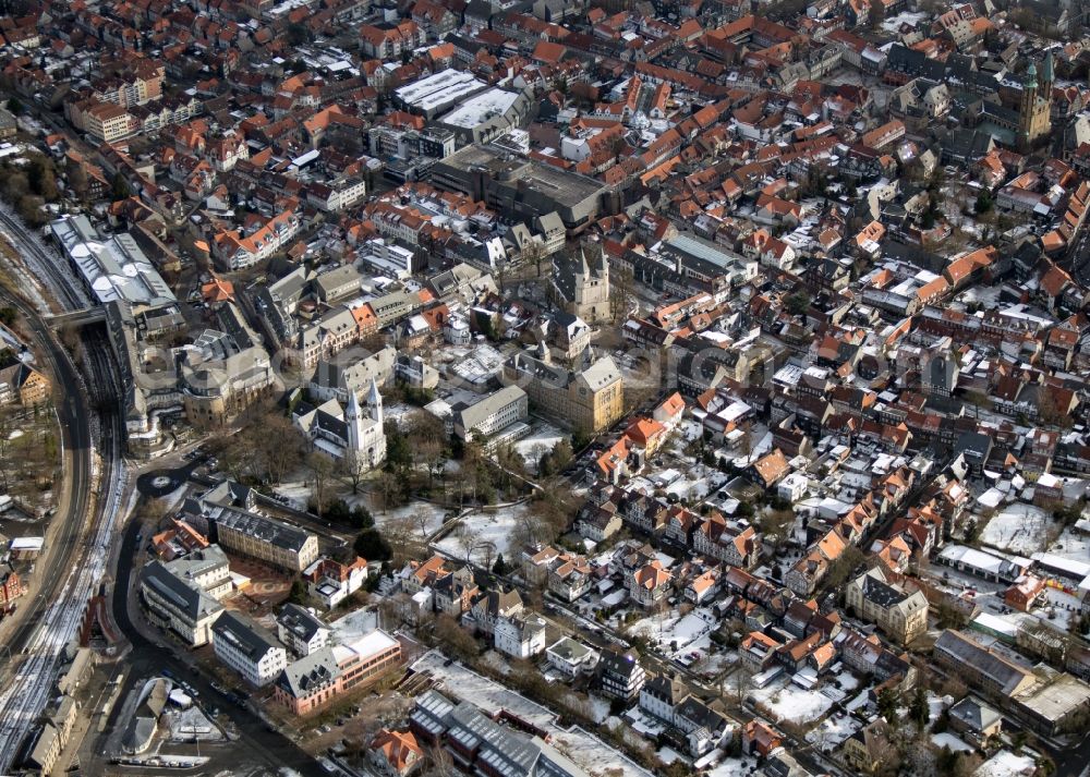 Goslar from the bird's eye view: View of the old town of Goslar in Niedersachsen