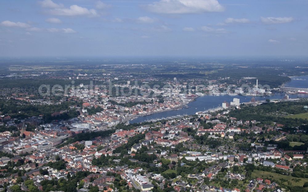 Aerial photograph Flensburg - City and port of Flensburg in Schleswig-Holstein