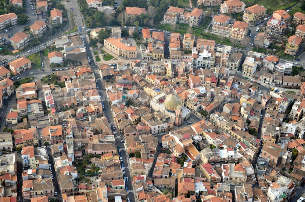 Aci Castello from above - City centre of Aci Castello on Sicily in Italien