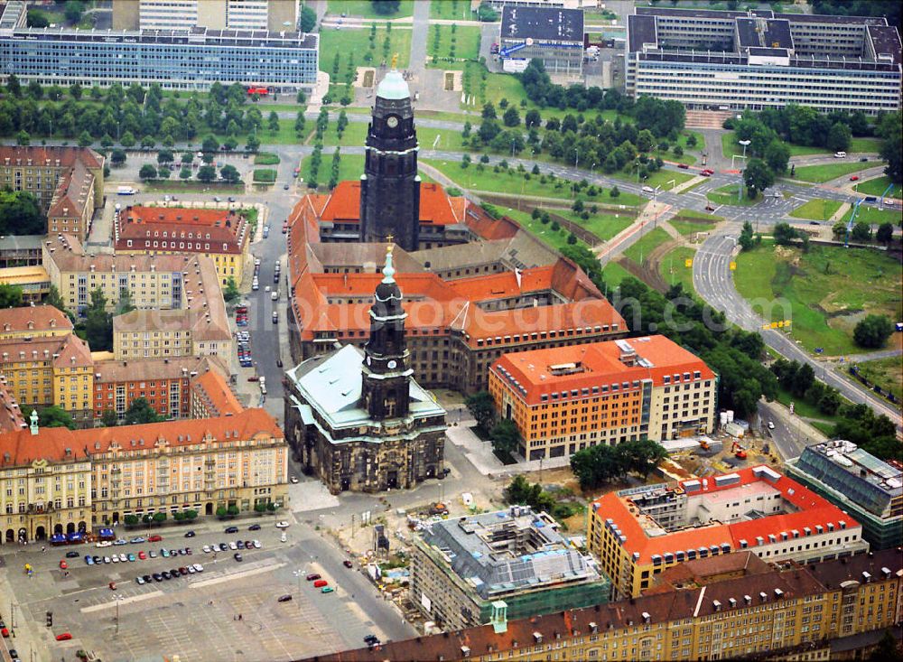 Dresden from above - Residential areas in the city center of Dresden