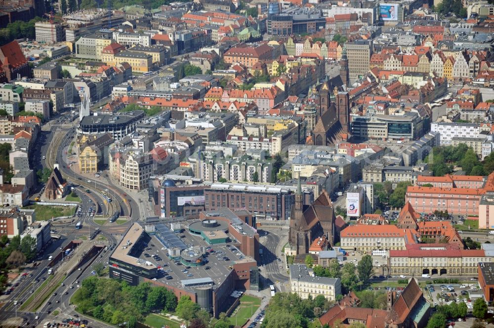 Aerial photograph Wroc?aw / Breslau - The Galeria Dominikanska is a shopping mall in the city center of Wroclaw in Poland