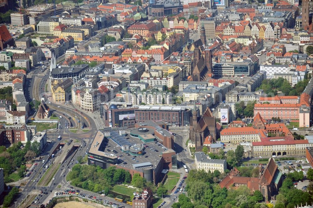 Wroc?aw / Breslau from above - The Galeria Dominikanska is a shopping mall in the city center of Wroclaw in Poland