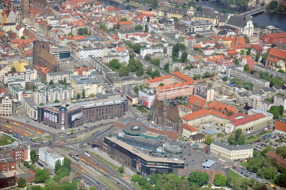 Wroc?aw / Breslau from above - The Galeria Dominikanska is a shopping mall in the city center of Wroclaw in Poland