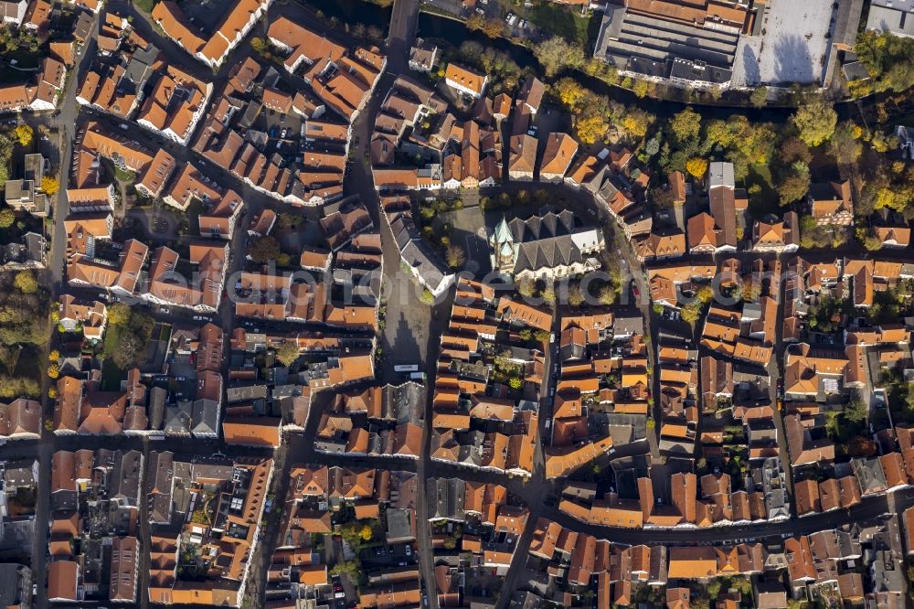 Aerial image Warendorf - City view with the old town and city center at the center in Warendorf in North Rhine-Westphalia