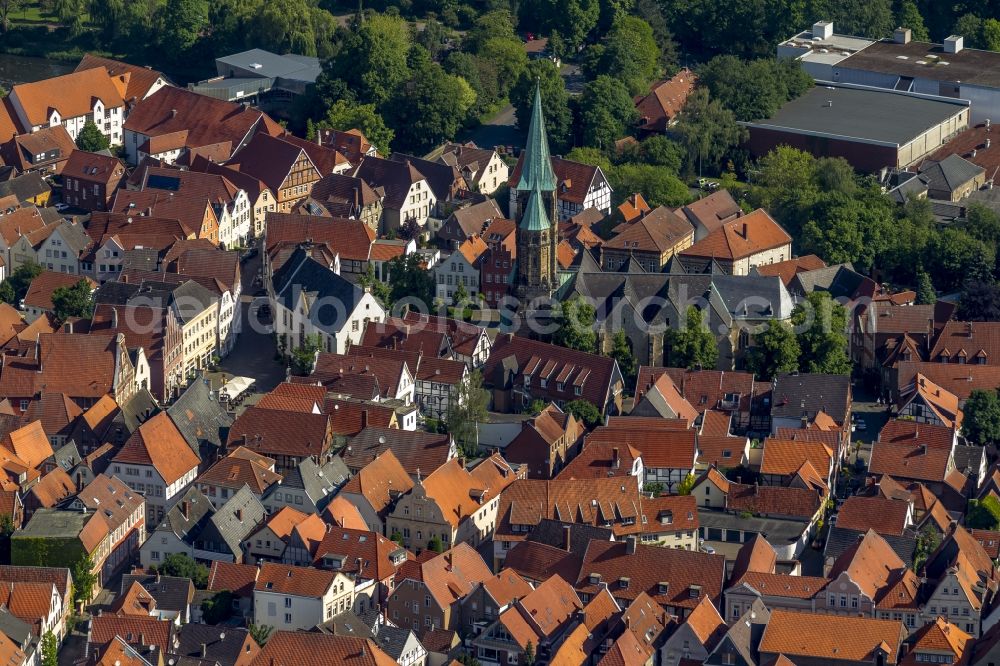 Aerial image Warendorf - City view with the old town and city center at the center in Warendorf in North Rhine-Westphalia