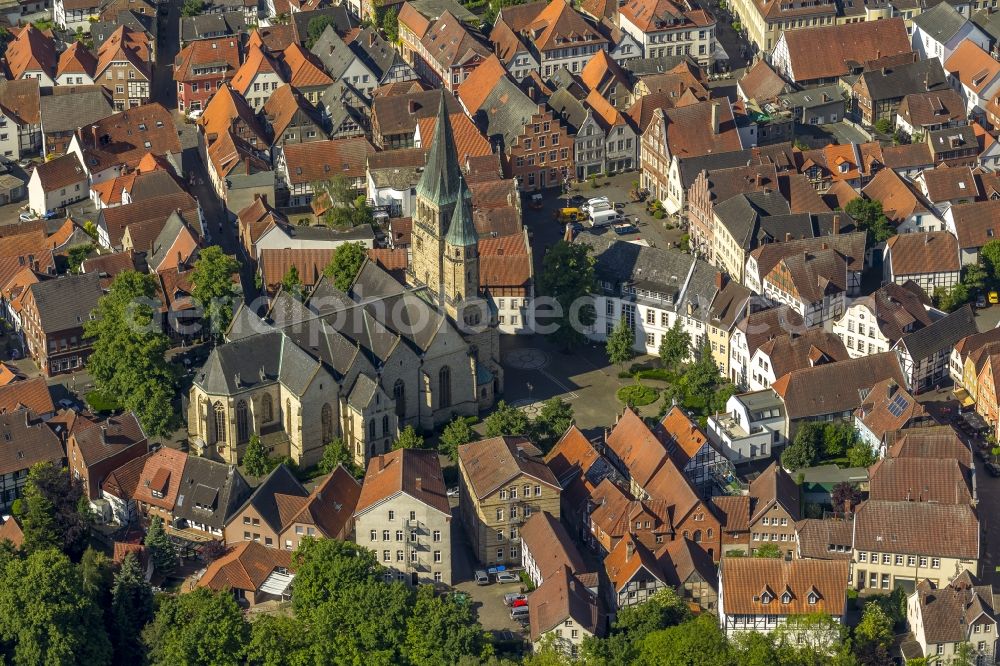 Aerial image Warendorf - City view with the old town and city center at the center in Warendorf in North Rhine-Westphalia