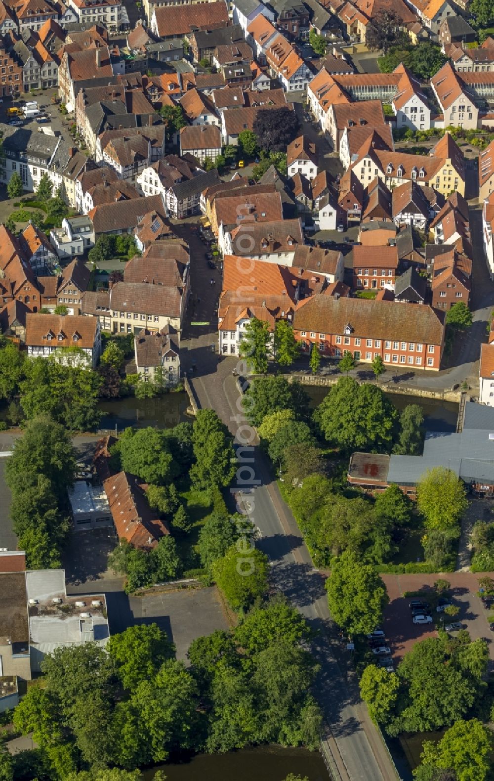 Aerial photograph Warendorf - City view with the old town and city center at the center in Warendorf in North Rhine-Westphalia