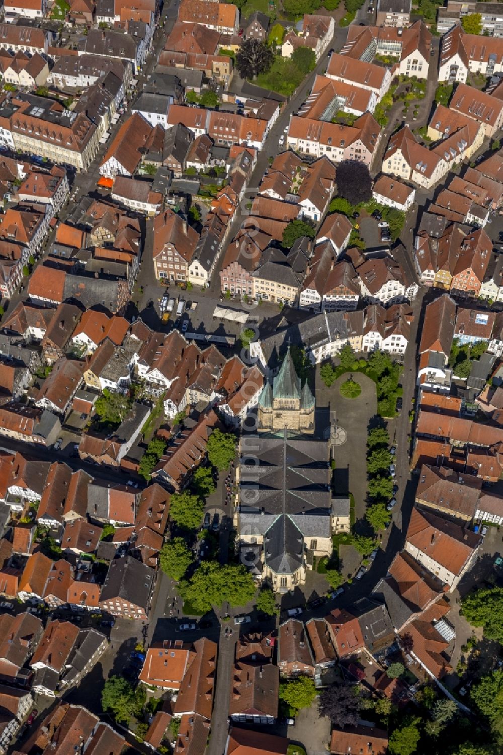 Aerial photograph Warendorf - City view with the old town and city center at the center in Warendorf in North Rhine-Westphalia