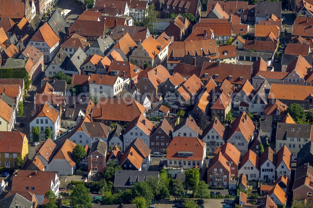 Warendorf from above - City view with the old town and city center at the center in Warendorf in North Rhine-Westphalia