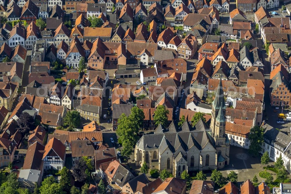 Warendorf from above - City view with the old town and city center at the center in Warendorf in North Rhine-Westphalia