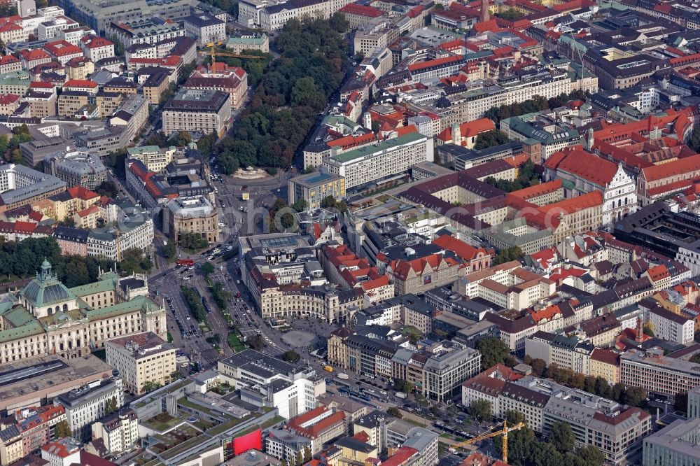 Aerial photograph München - City view of the city area of in Munich in the state Bavaria, Germany