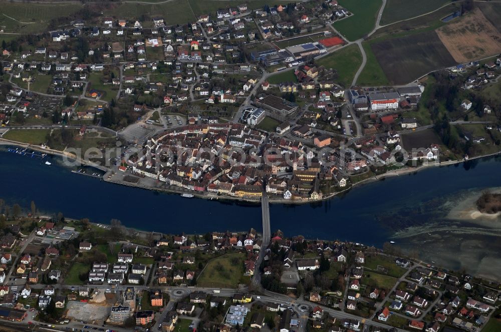 Stein am Rhein from the bird's eye view: City view of the Old Town of Stein am Rhein in the canton of Schaffhausen in Switzerland