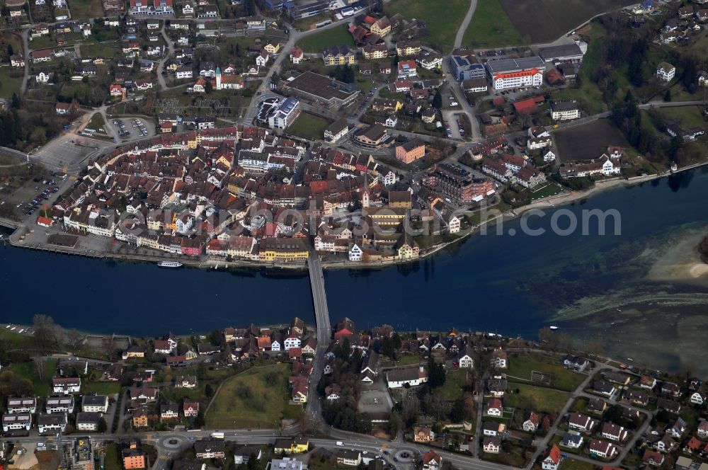 Aerial image Stein am Rhein - City view of the Old Town of Stein am Rhein in the canton of Schaffhausen in Switzerland