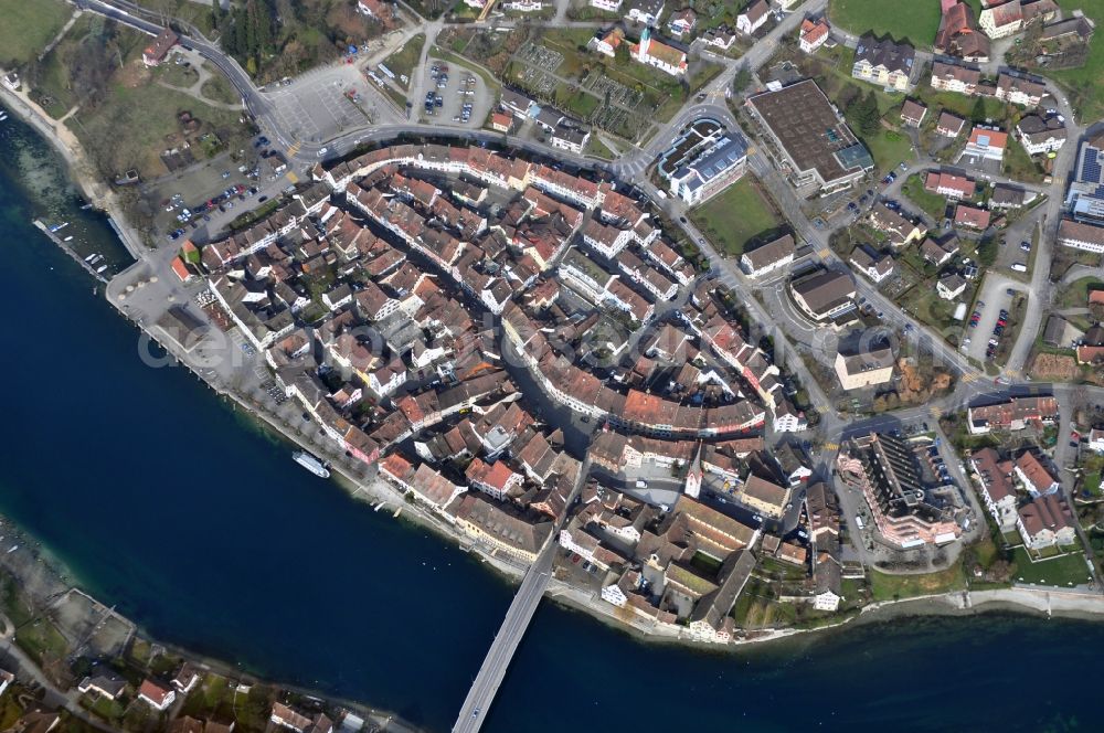 Stein am Rhein from above - City view of the Old Town of Stein am Rhein in the canton of Schaffhausen in Switzerland