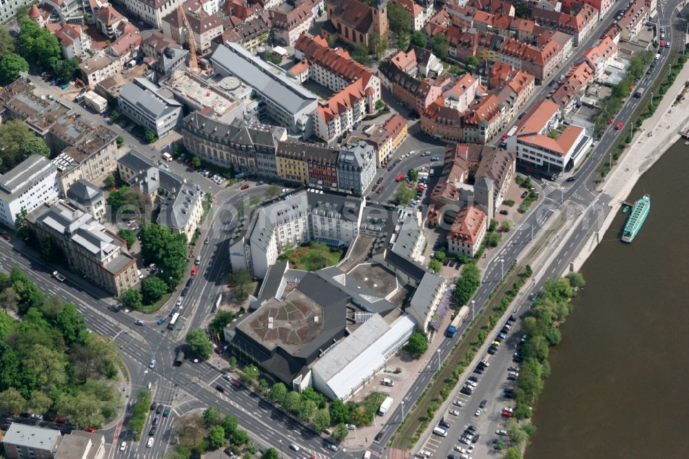 Aerial image Würzburg - City view of the old town of Wuerzburg at the river Main in the state of Bavaria