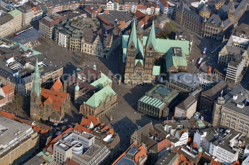 Aerial image Bremen - City view from the Old Town area of ??the city of Bremen