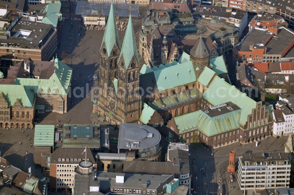 Bremen from above - City view from the Old Town area of ??the city of Bremen