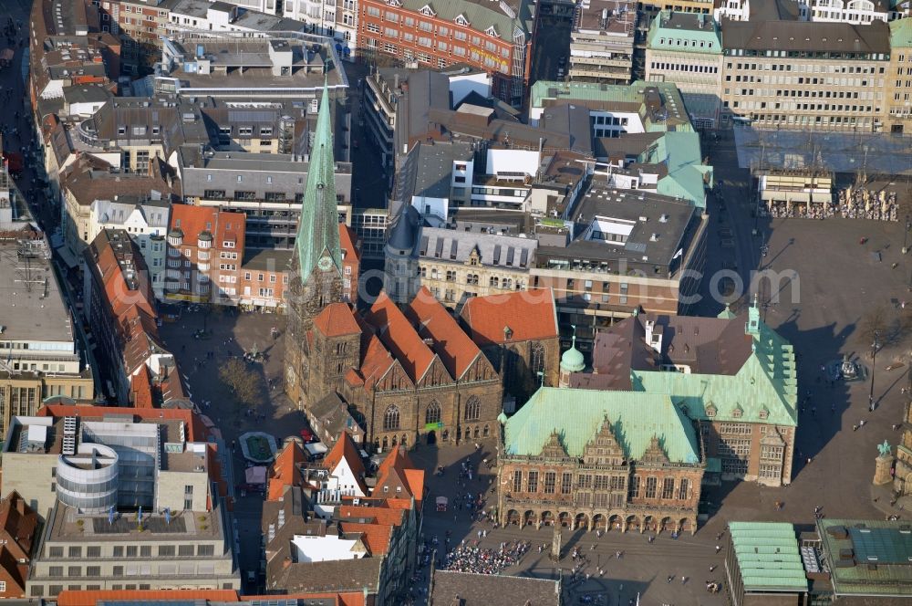 Bremen from the bird's eye view: City view from the Old Town area of ??the city of Bremen