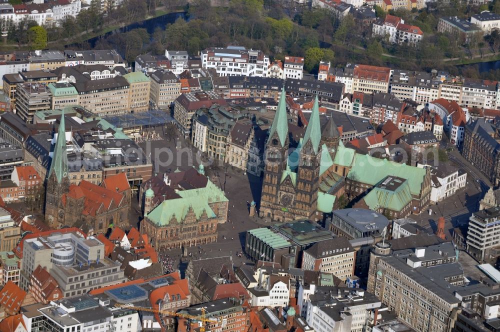 Aerial image Bremen - City view from the Old Town area of ??the city of Bremen