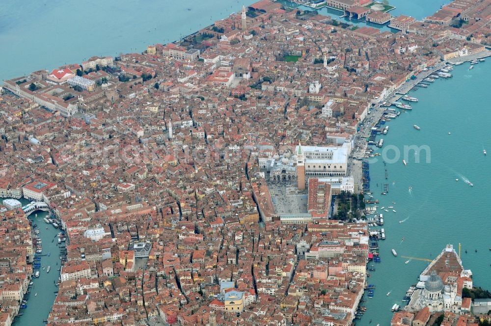 Aerial photograph Venedig - City view from the old town center on Mark's Square in Venice Italy