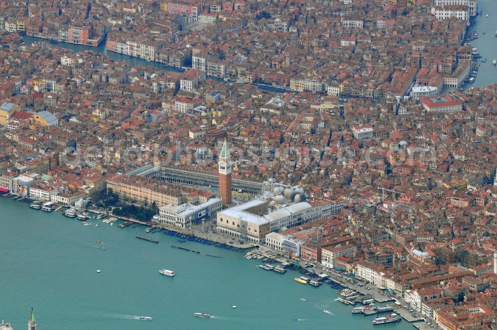 Venedig from above - City view from the old town center on Mark's Square in Venice Italy