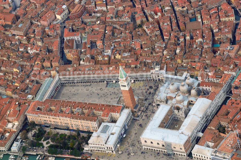 Aerial photograph Venedig - City view from the old town center on Mark's Square in Venice Italy