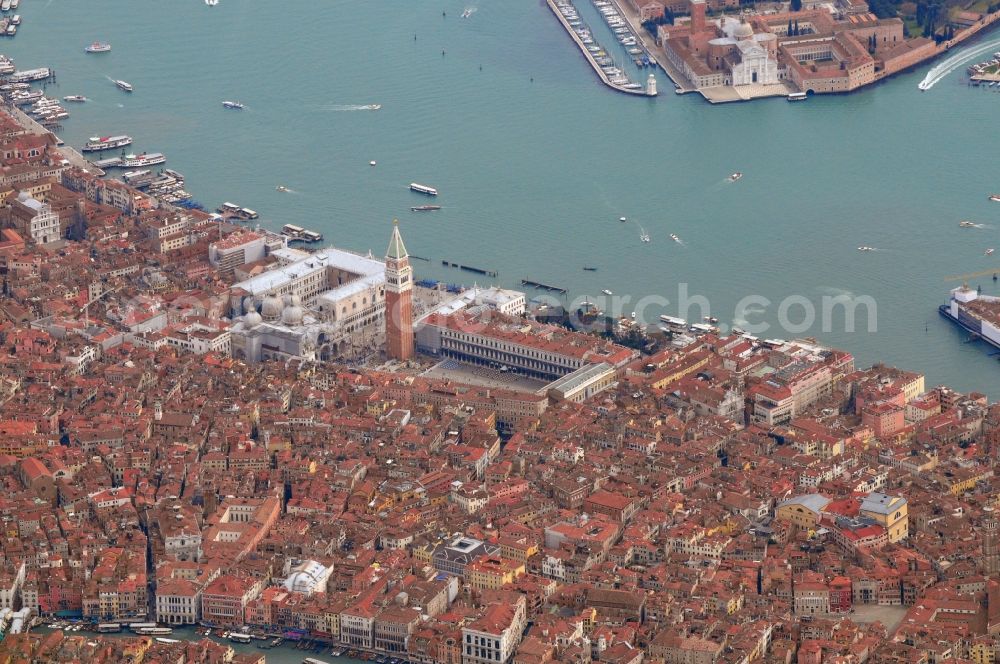 Venedig from above - City view from the old town center on Mark's Square in Venice Italy