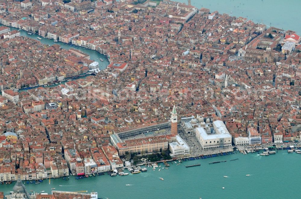 Venedig from above - City view from the old town center on Mark's Square in Venice Italy