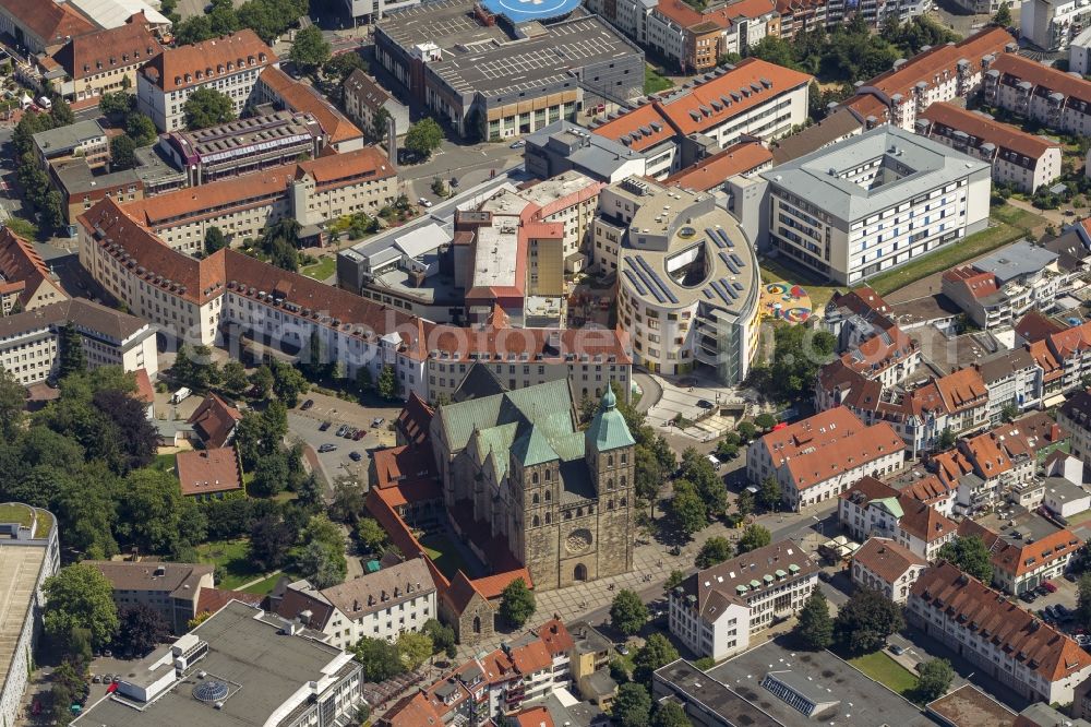 Osnabrück from the bird's eye view: City view from the old town center with the St. Peter's Cathedral on Cathedral Square Osnabrück in Lower Saxony