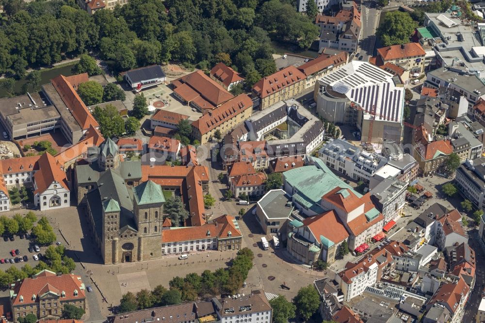 Osnabrück from the bird's eye view: City view from the old town of Osnabrück. An important and ancient city of Osnabrueck ensemble include the Town Hall and St. Mary's Church