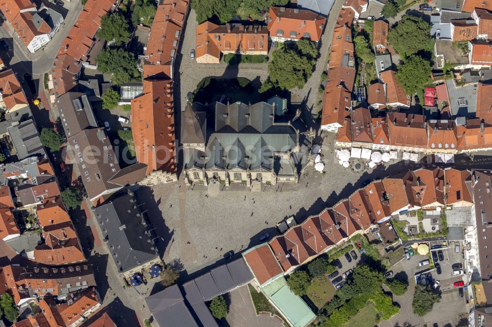 Aerial image Osnabrück - City view from the old town of Osnabrück. An important and ancient city of Osnabrueck ensemble include the Town Hall and St. Mary's Church