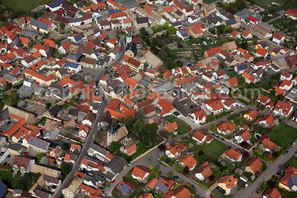 Alzey OT Heimersheim from the bird's eye view: City - view of Alzey - Heimersheim in Rhineland-Palatinate