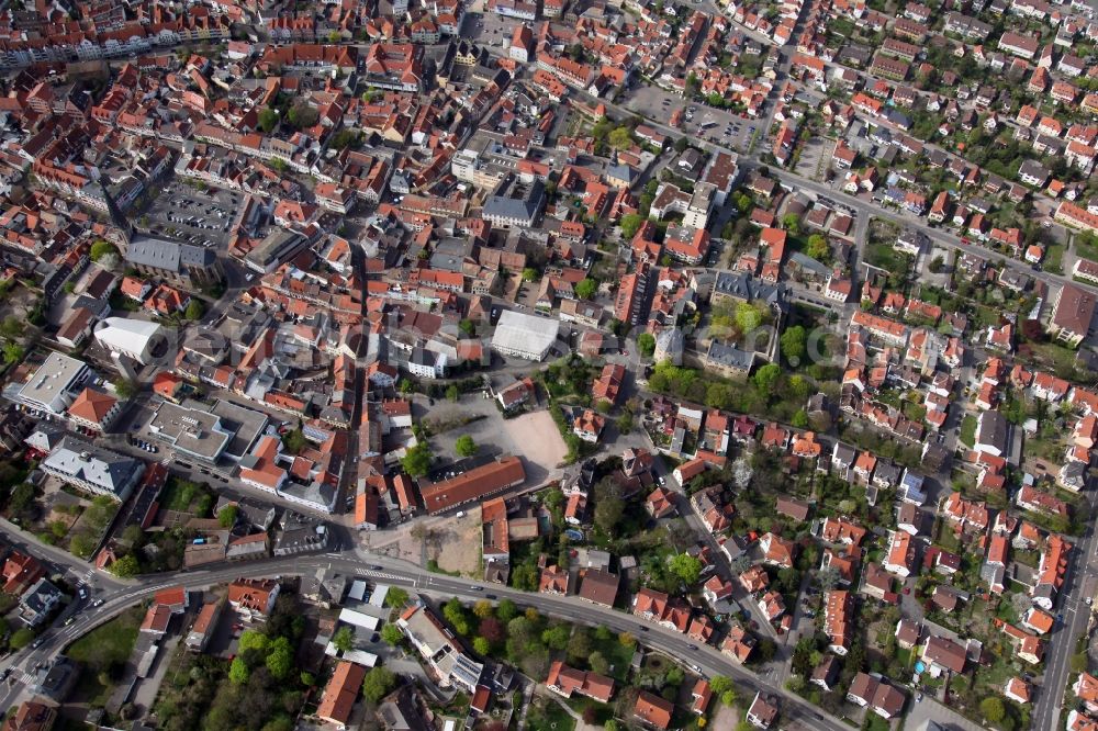 Alzey from above - City - view of Alzey in Rhineland-Palatinate