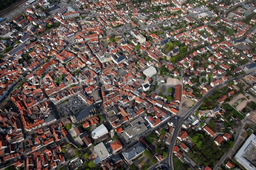 Alzey from above - City - view of Alzey in Rhineland-Palatinate