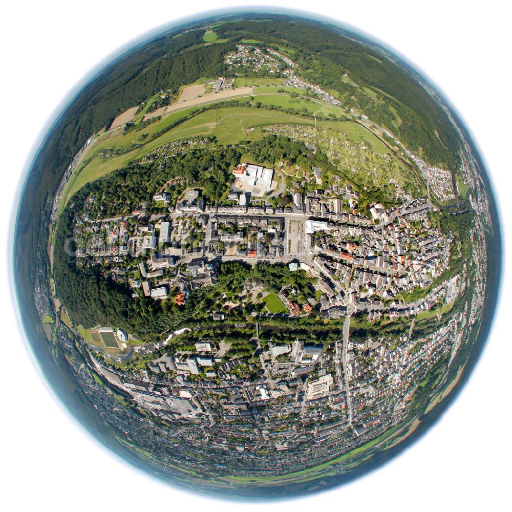 Aerial photograph Arnsberg - Fisheye motive of Arnsberg in North Rhine-Westphalia