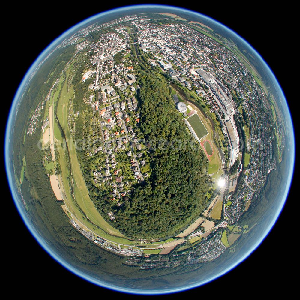 Arnsberg from above - Fisheye motive of Arnsberg in North Rhine-Westphalia