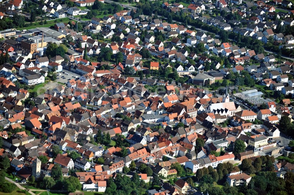 Babenhausen from the bird's eye view: Citx view of Babenhausen in Hesse