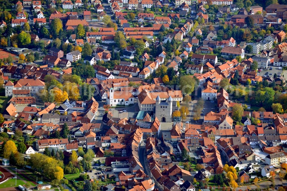 Bad Gandersheim from above - City View of Bad Gan dersheim in Lower Saxony